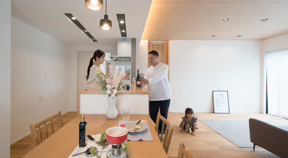 加古川市　ワンステージ姫路八代本町　モデルハウス　SHOWA GROUP（ショウワグループ）昭和住宅　ダイニングキッチン