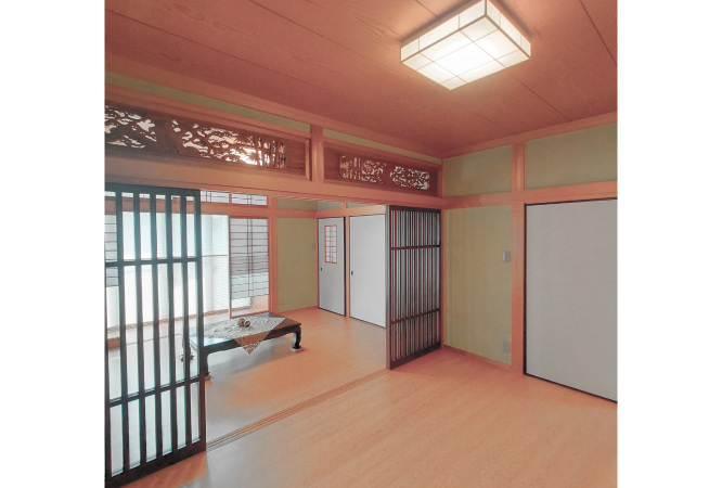 リフォーム・リノベーション　施工例　リフォーム後洋室・格子戸