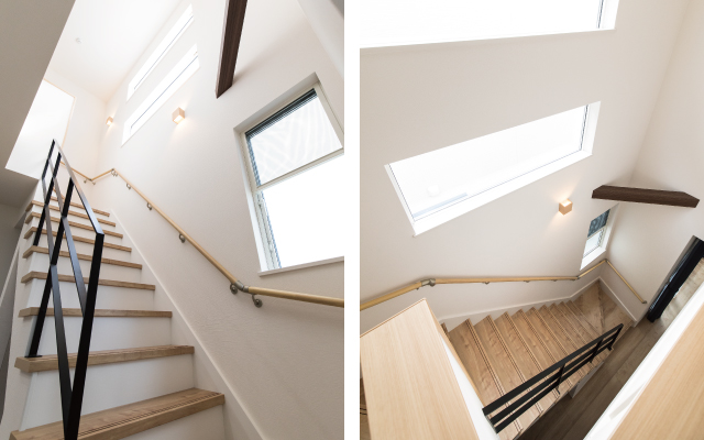 高さを意識した設計デザインの家の画像