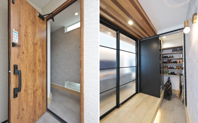 木のぬくもりを感じるモダンな空間の画像