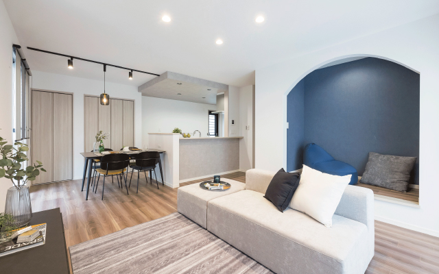 居心地の良い空間「ヌック」のある家の画像