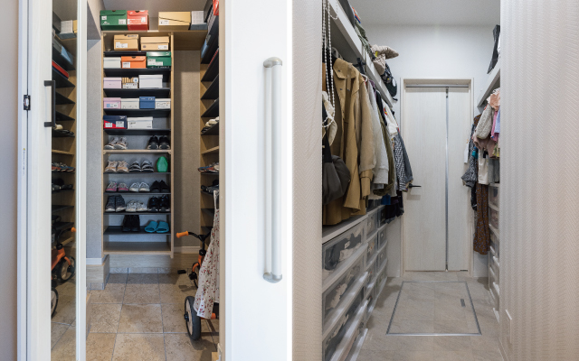 ウォークスルークローゼットのある家の画像