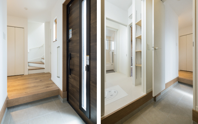 土間リビングで楽しく暮らす家の画像