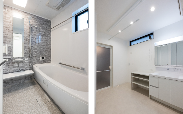 開放的な吹き抜けリビングの家の画像