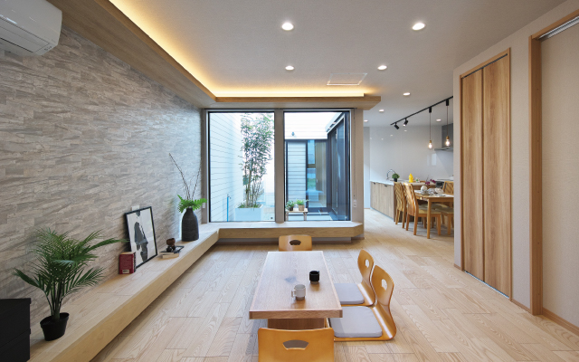 ロースタイルリビングの家の画像